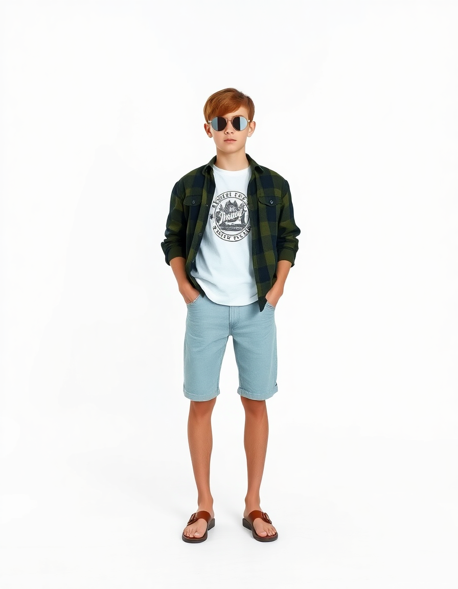 Beach-day Outfit Idea: Boys light denim shorts