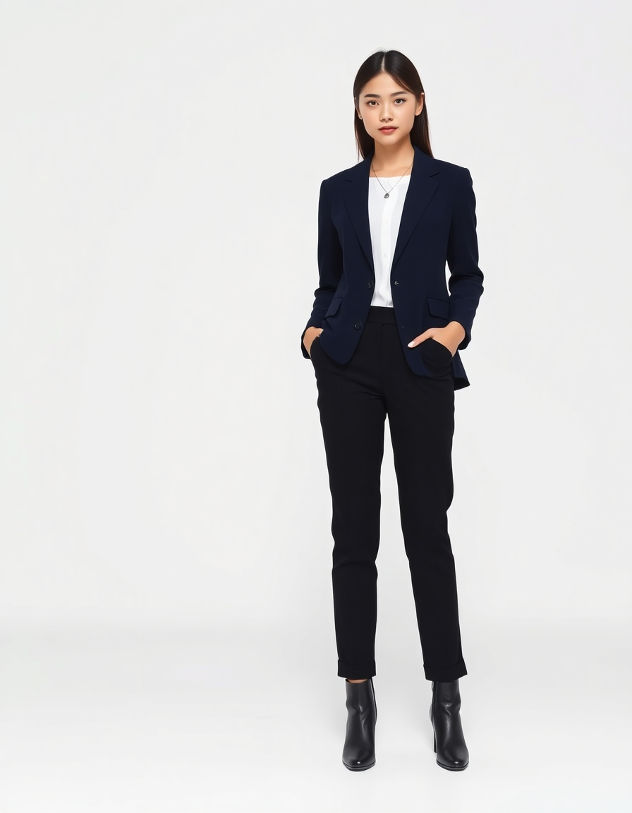 Job-interview Outfit Idea: Girls navy blue blazer