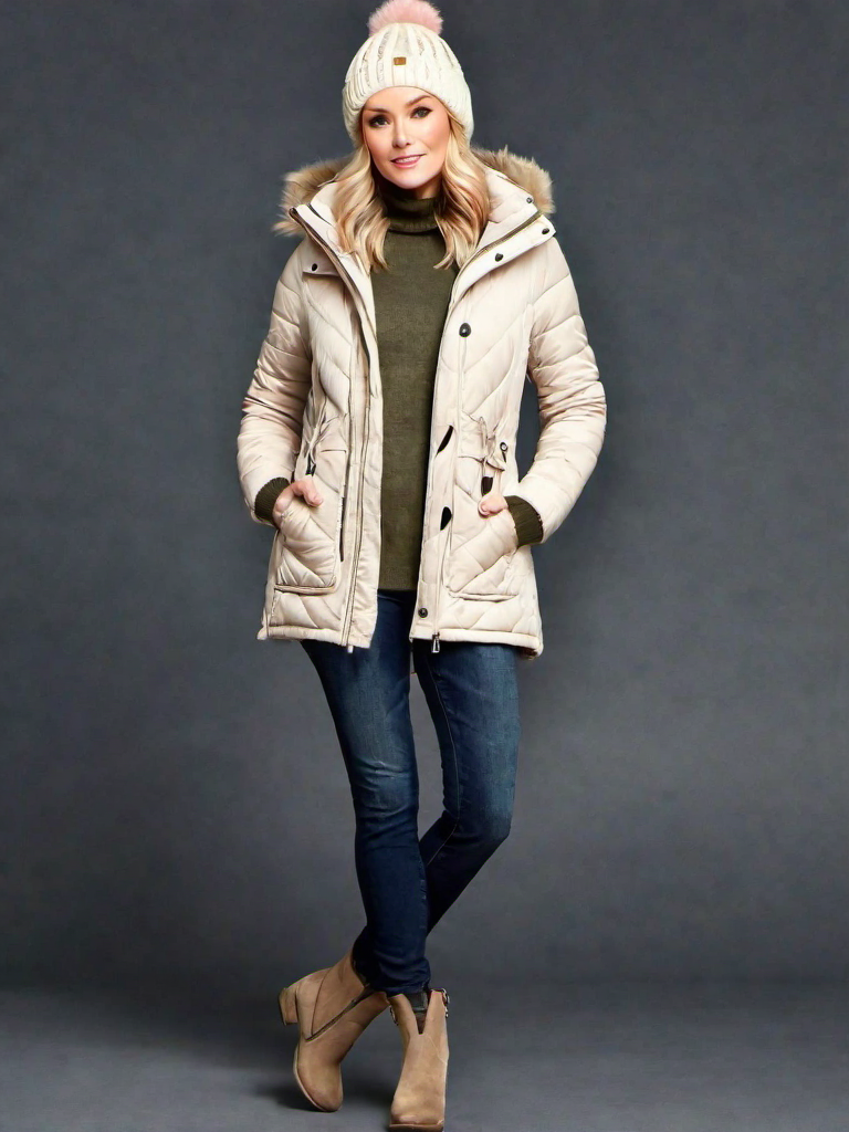 Outfit Idea for 45 year old Woman, Thin body-type, Short height, Fair skin, Blonde hair