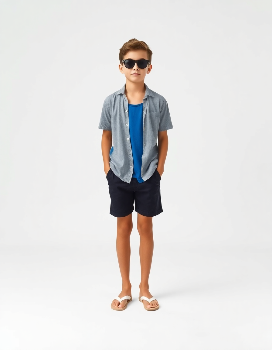 Casual Outfit Idea: Boys blue tank top
